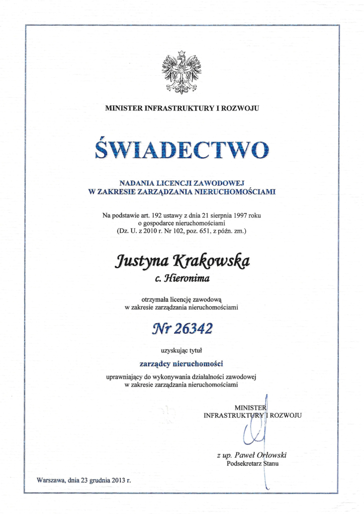 Świadectwo Justyna Krakowska